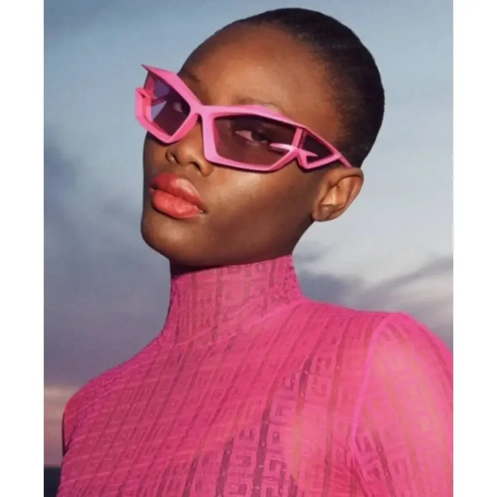NEW Givenchy GV40049I Cut Mask Pink Mirror Sunglasses